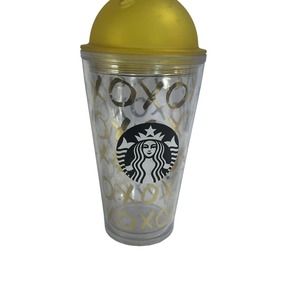 2014 Starbucks tumbler Limited Valentine's Day XO Gold dome 16 oz